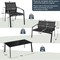 Costway 4 PCS Patio Furniture Set Loveseat Sofas Armrest Glass Table Deck